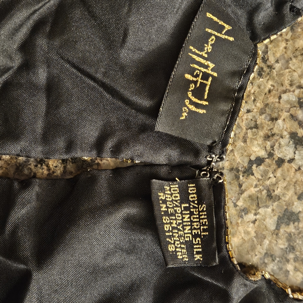 Vintage Mary McFadden Black and Gold Beaded Collar And Satchel Accessory Set - Picture 6 of 8